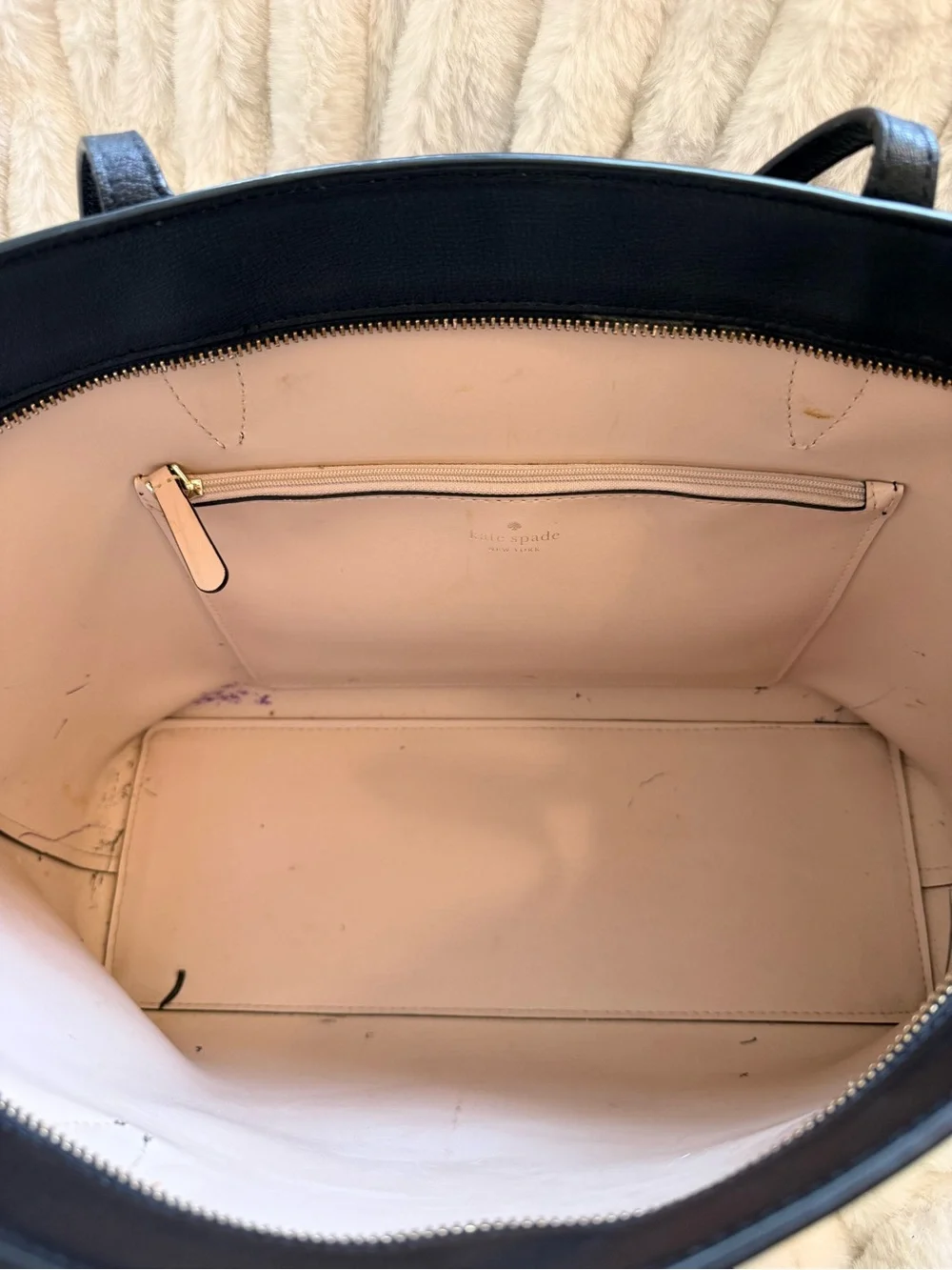 kate spade Black Leather Shoulder Tote